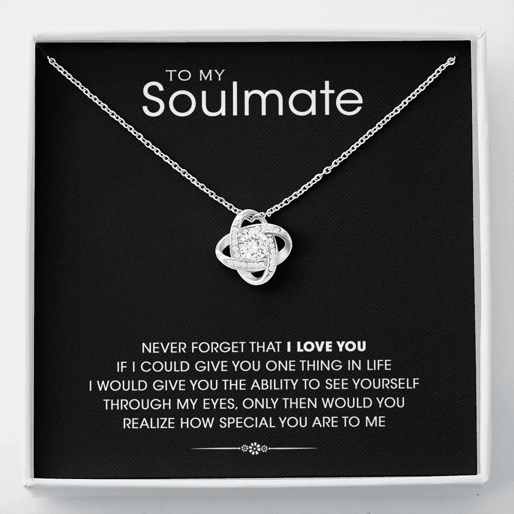 To My Soulmate Love Knot Necklace