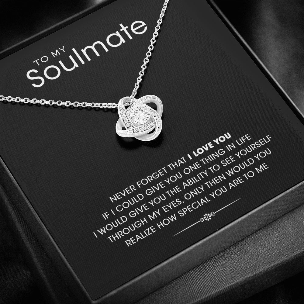 To My Soulmate Love Knot Necklace - Image 3