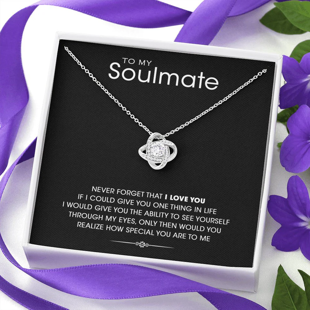 To My Soulmate Love Knot Necklace - Image 4