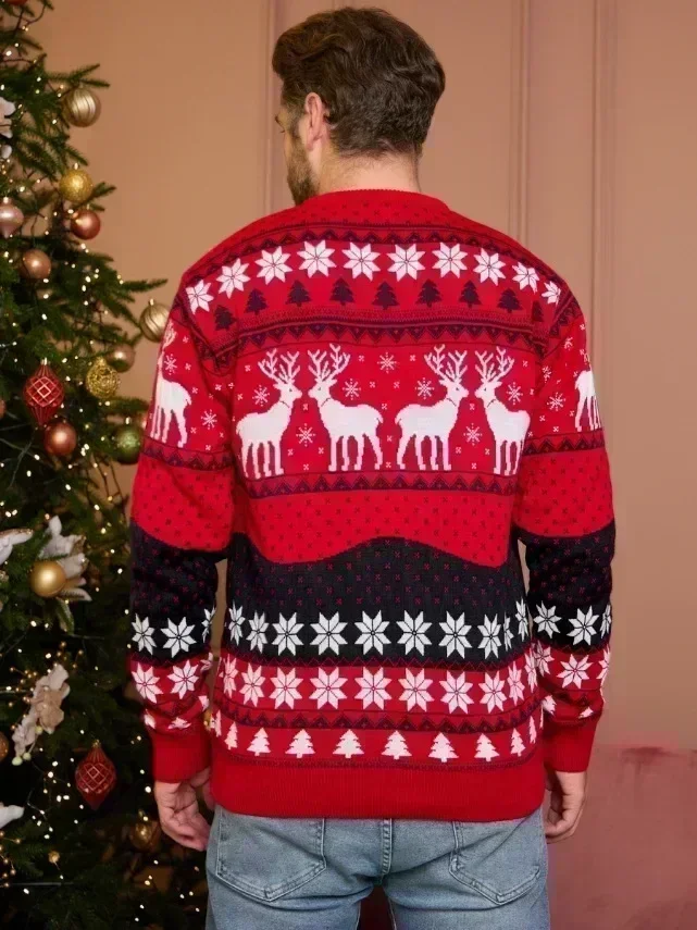 Classic Red Sweater for Christmas Couple - Image 6