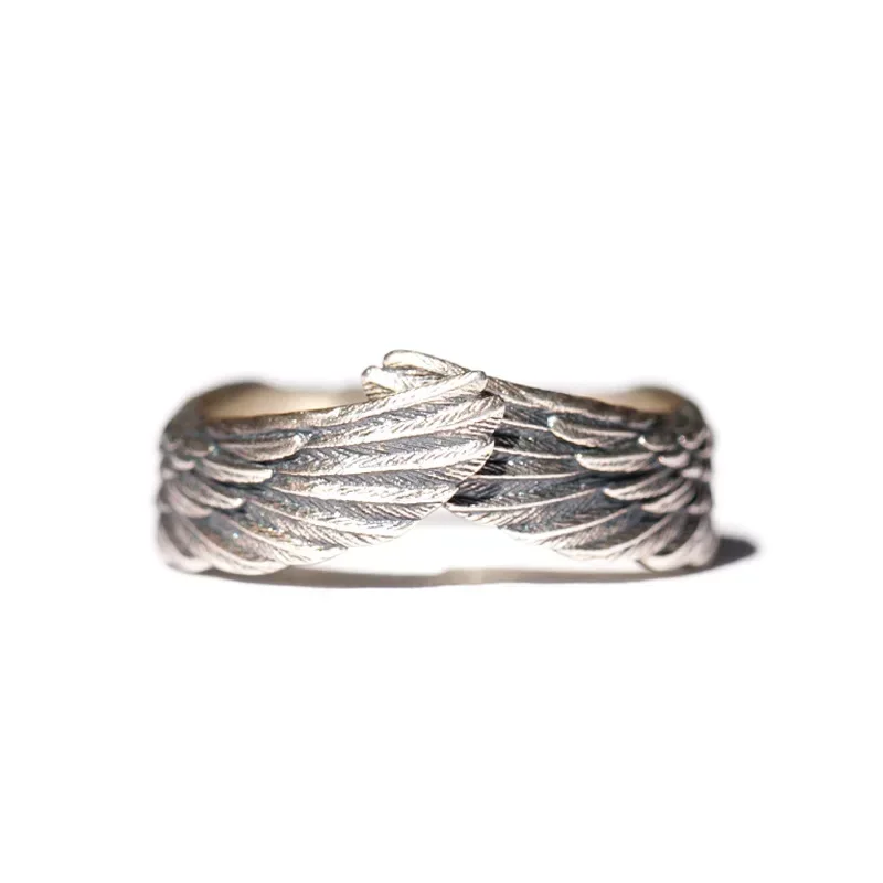 925 Sterling Silver Guardian Angel Wings Hug Ring for Women - Image 3