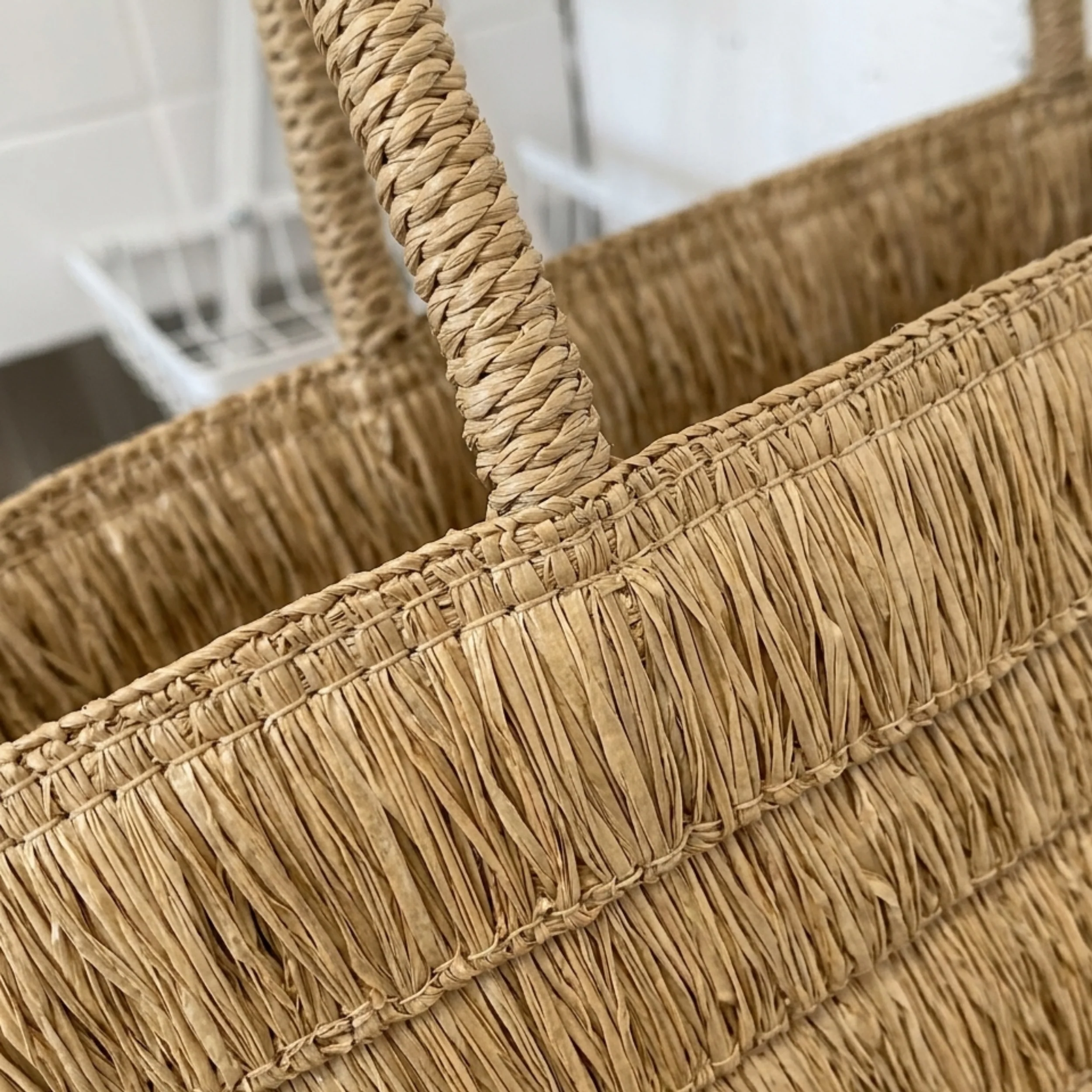 Aesthetic Summer Woven Tote Shoulder Bag – Sustainable Bag - Image 6