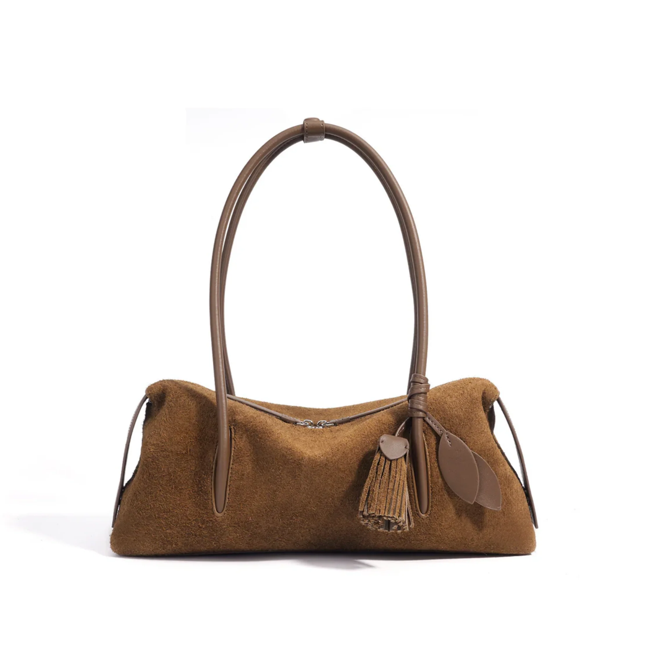 Amaranthe Genuine Leather Tassel Pendant Shoulder Pillow Bag