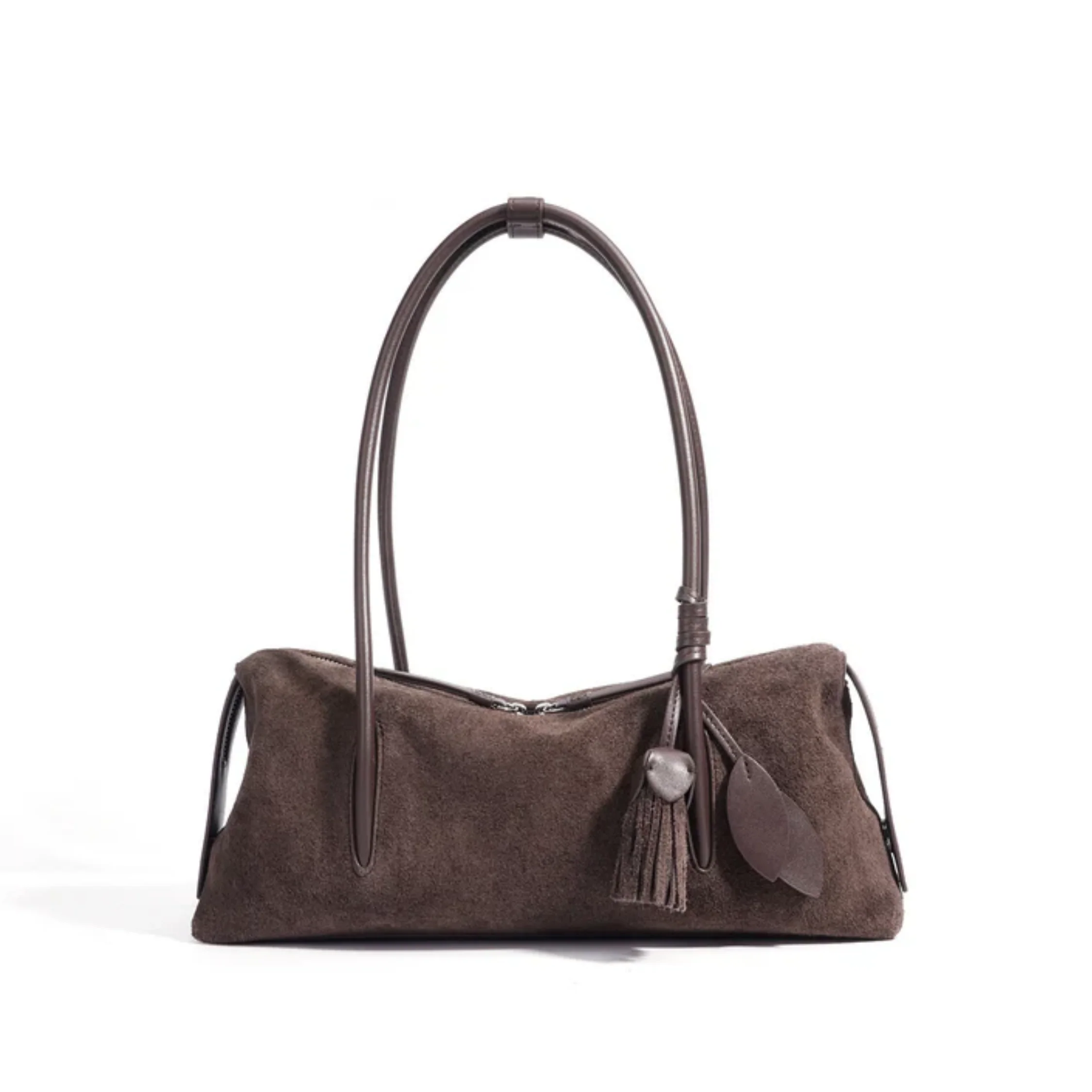 Amaranthe Genuine Leather Tassel Pendant Shoulder Pillow Bag - Image 2