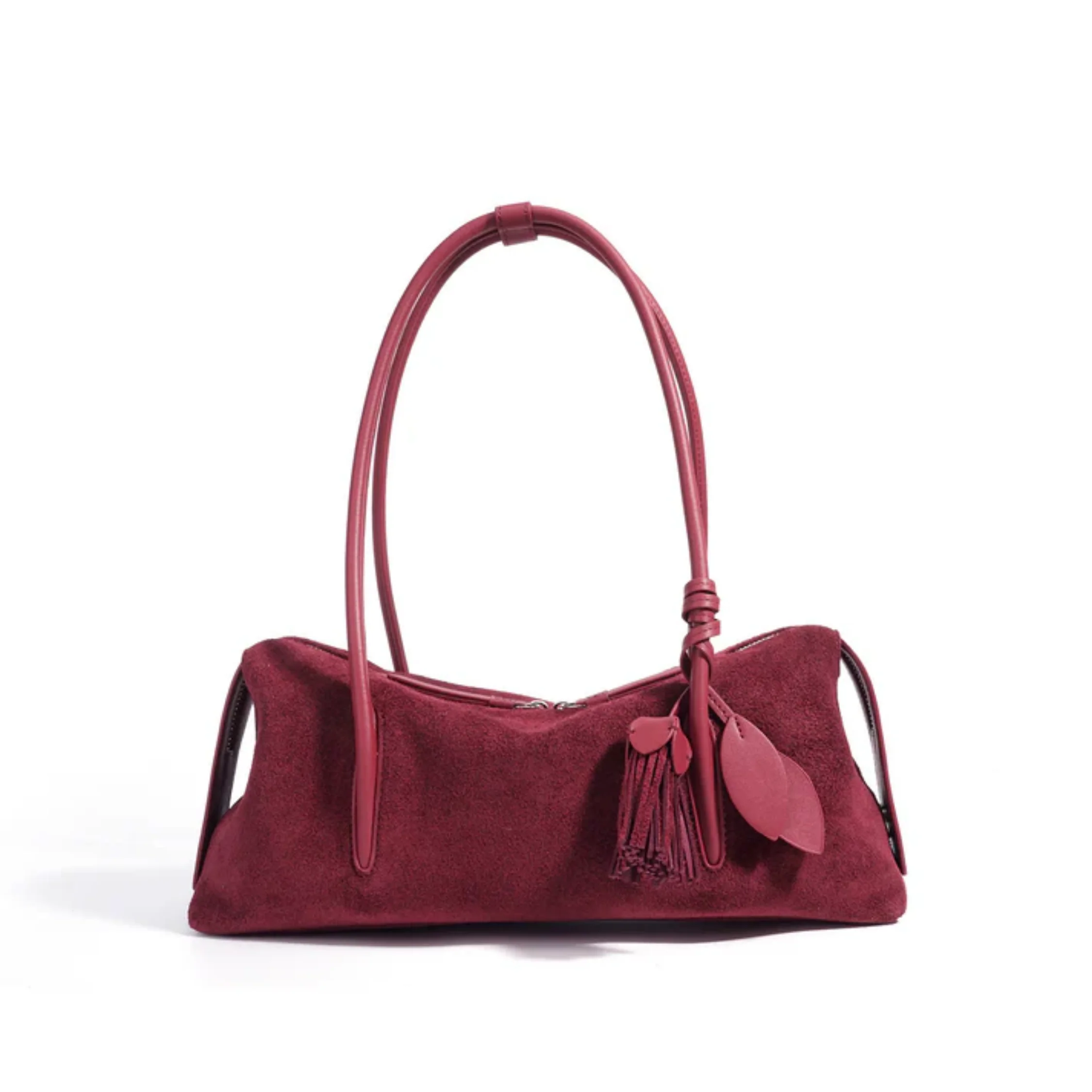 Amaranthe Genuine Leather Tassel Pendant Shoulder Pillow Bag - Image 3