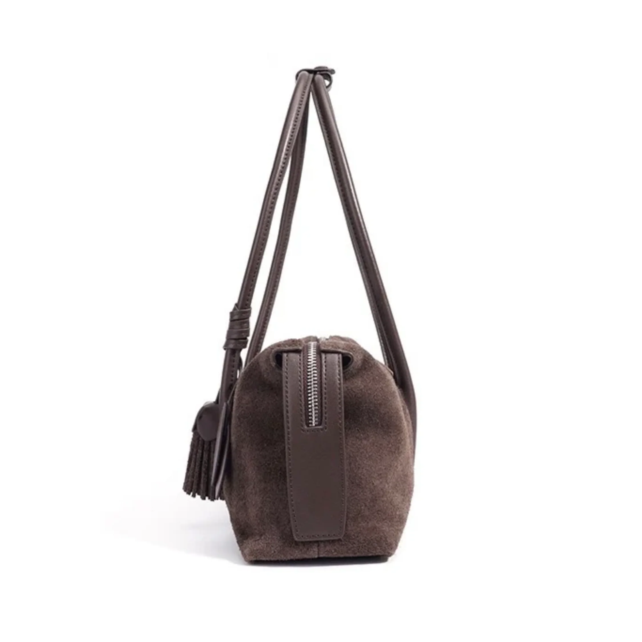 Amaranthe Genuine Leather Tassel Pendant Shoulder Pillow Bag - Image 9