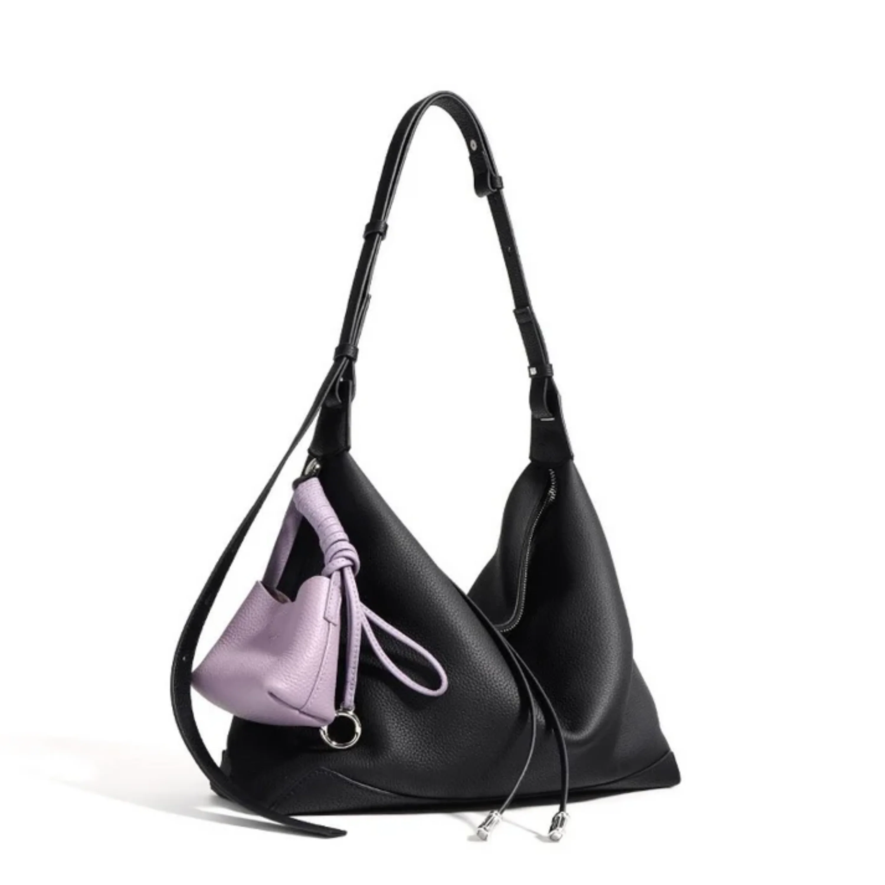 Angela Genuine Leather Minimalist Tote Dumpling Bag Shop Handbag - Image 4