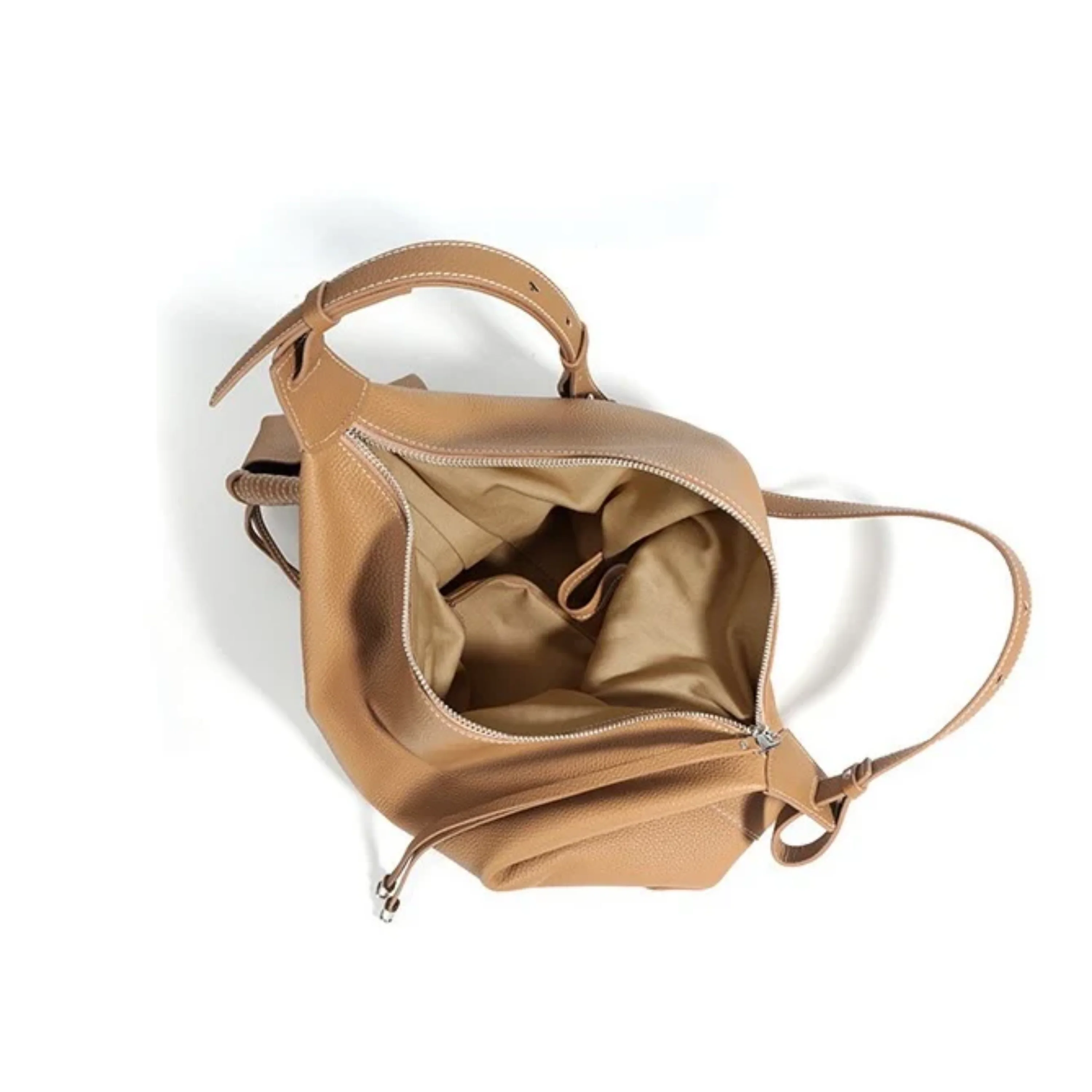 Angela Genuine Leather Minimalist Tote Dumpling Bag Shop Handbag - Image 9