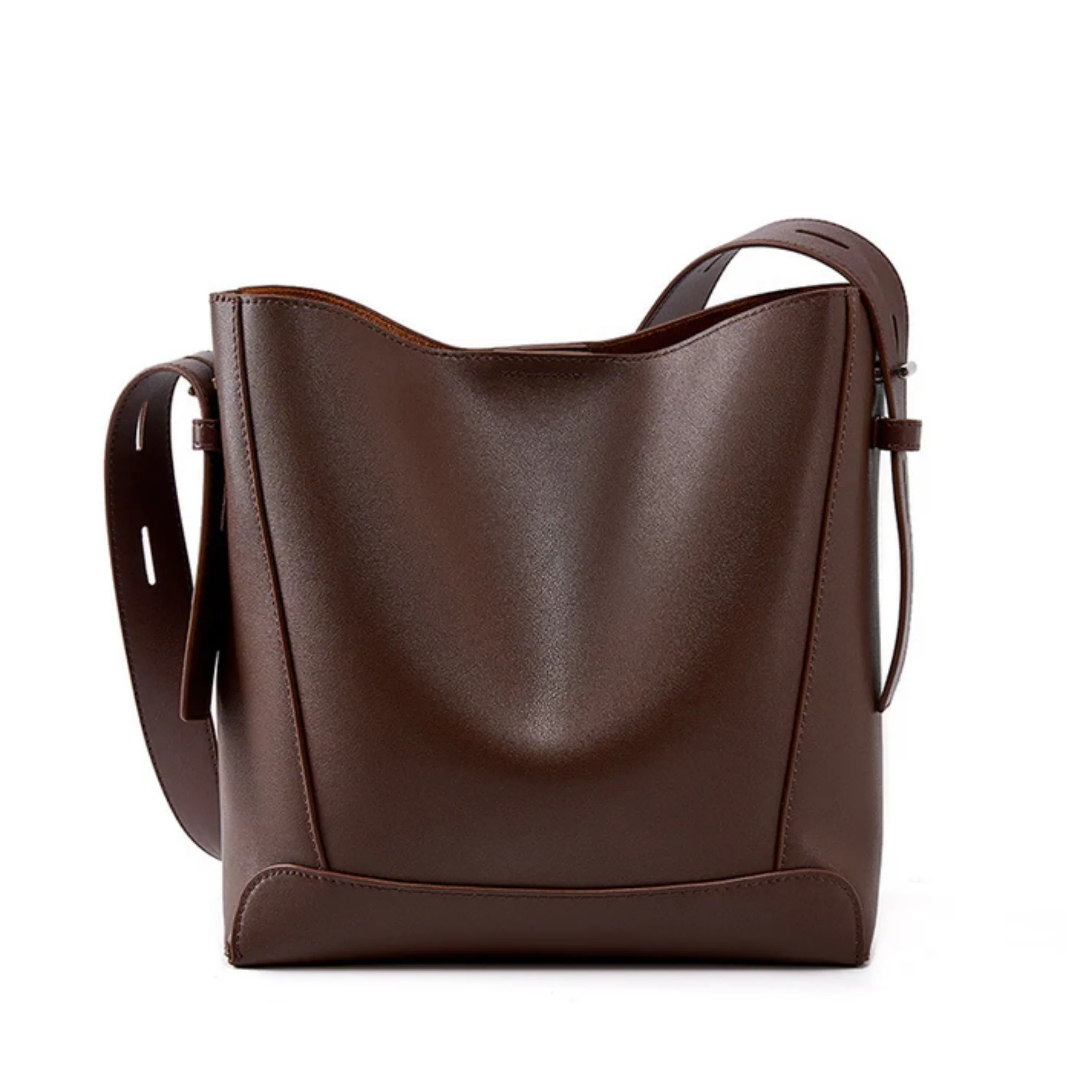 Ardena Genuine Leather Crossbody & Shoulder Oversized Bucket Bag - Image 4