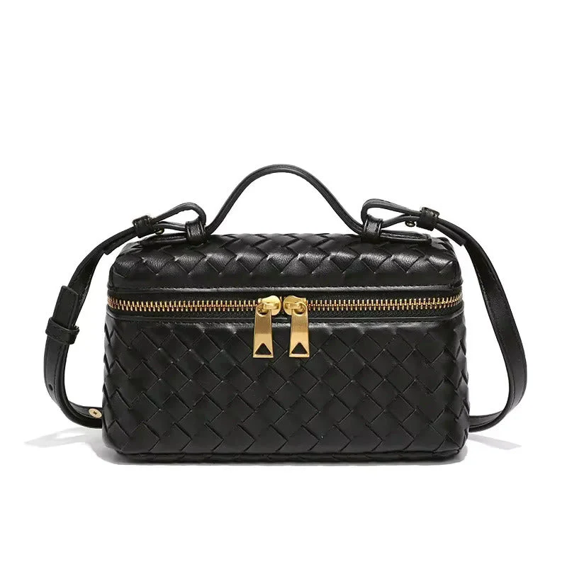 Woven Vegan Leather Handbag