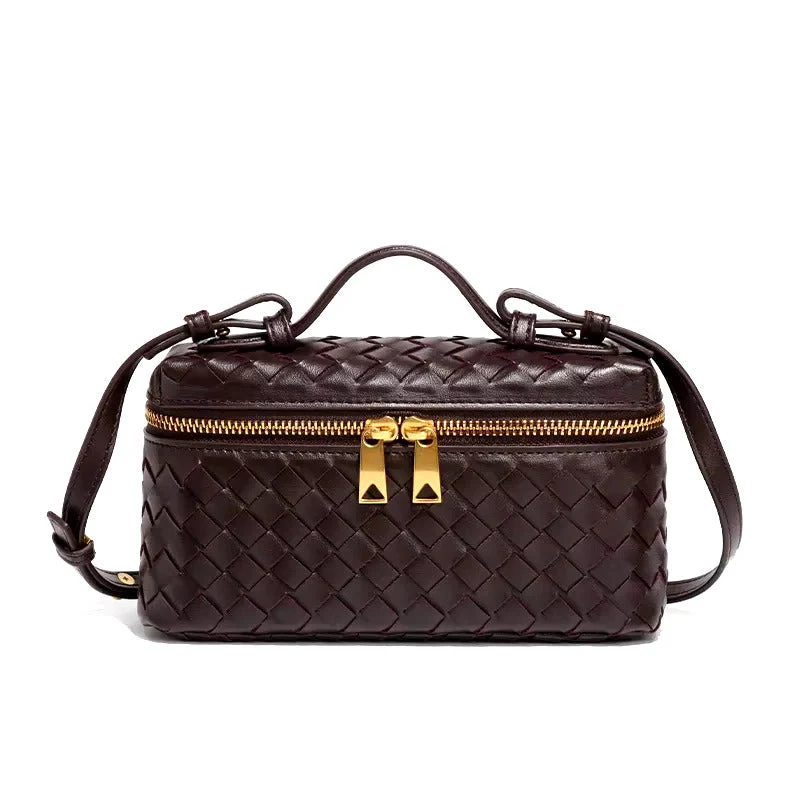 Woven Vegan Leather Handbag - Image 3