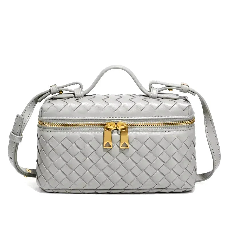 Woven Vegan Leather Handbag - Image 6