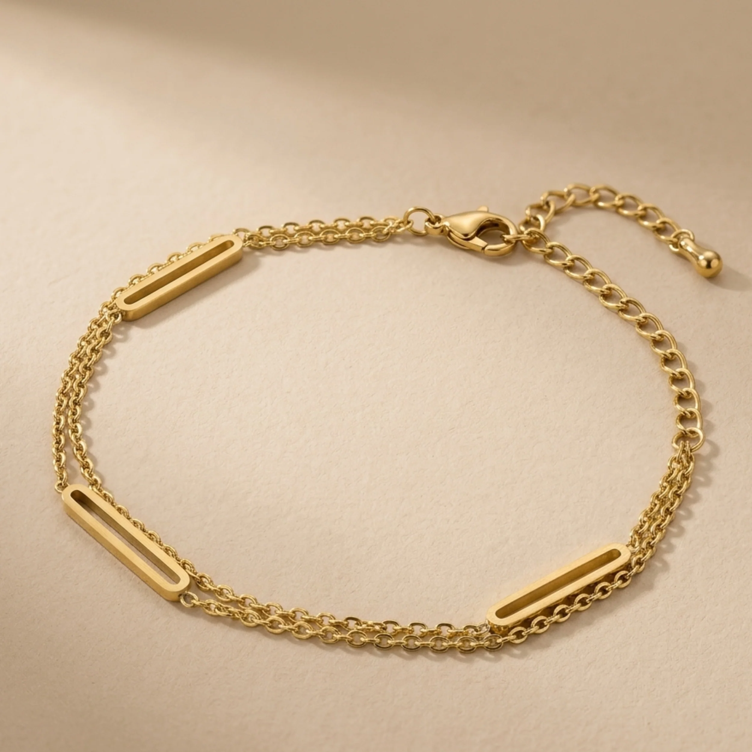 Arlisse Twin Chain Bar Bracelet