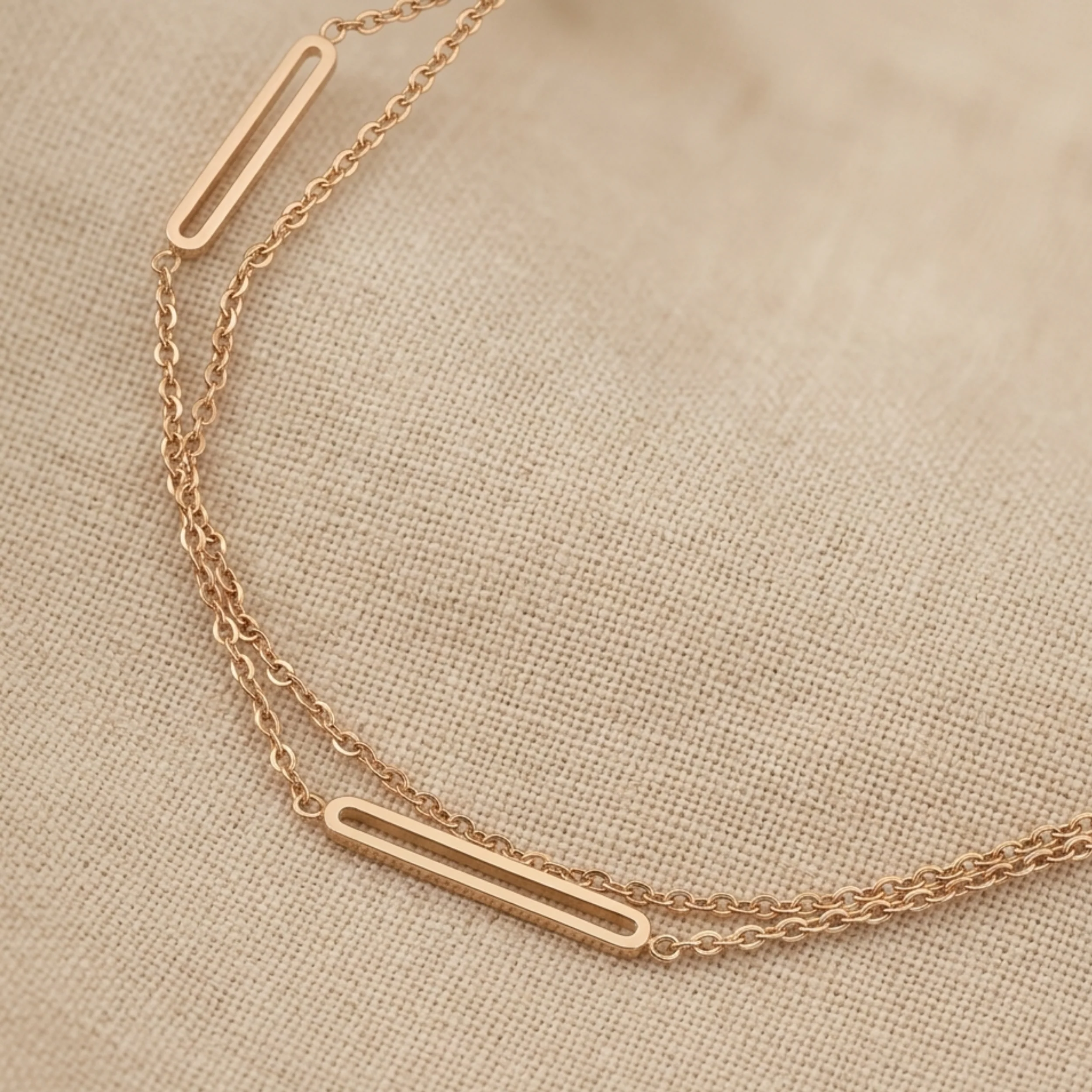 Arlisse Twin Chain Bar Bracelet - Image 2