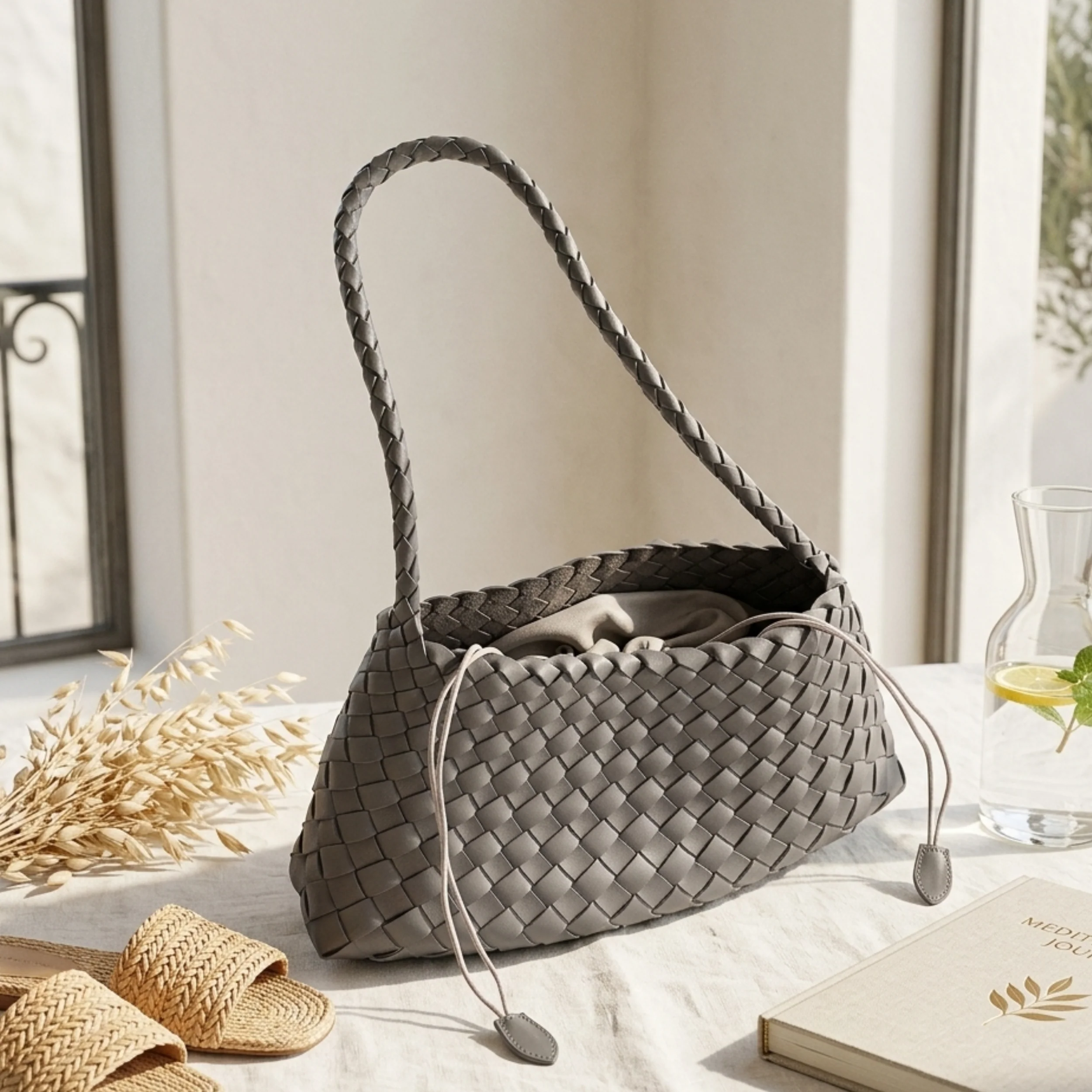 Artisan Handwoven Basket Sailboat Bucket bag - Sustainable Bag - Image 10