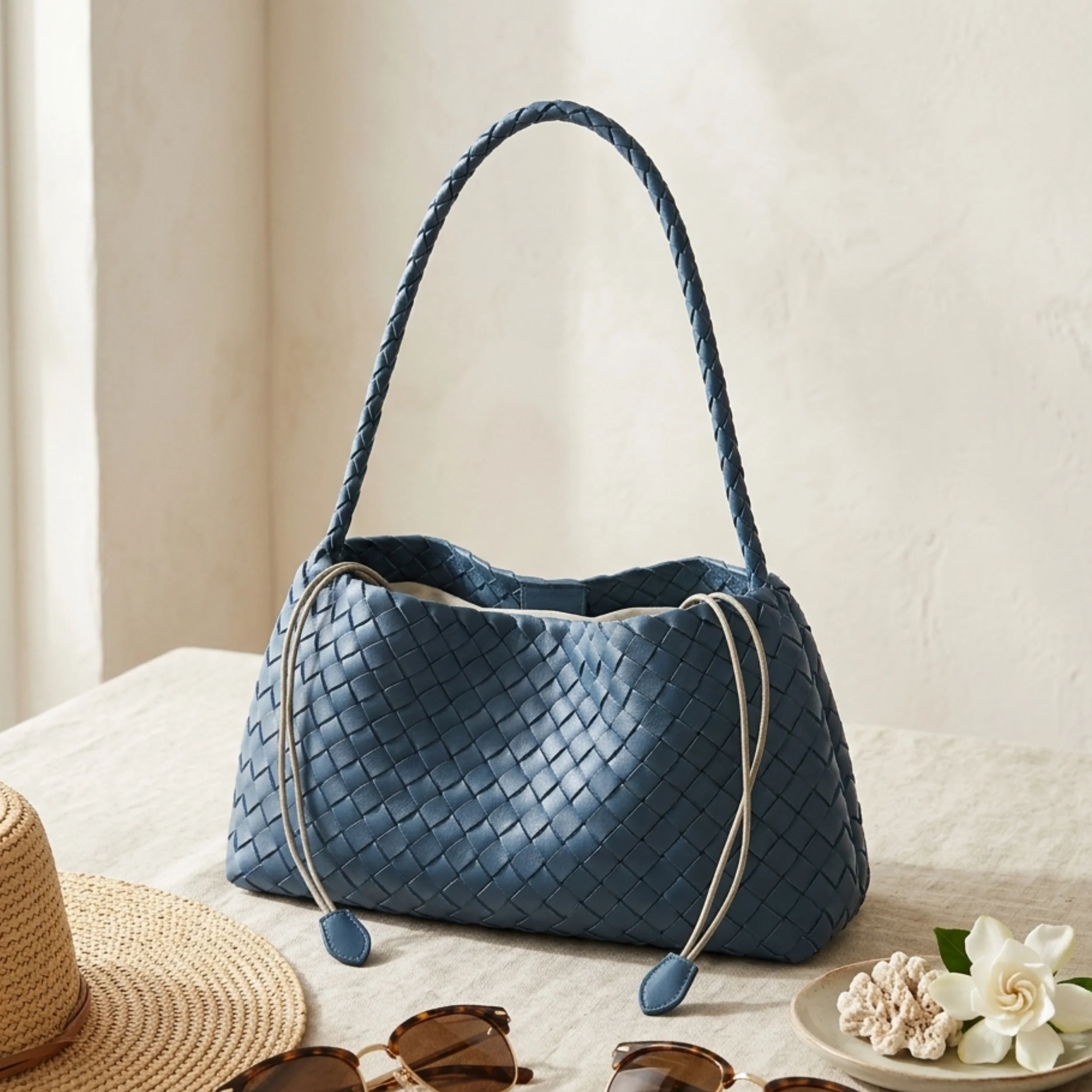 Artisan Handwoven Basket Sailboat Bucket bag - Sustainable Bag - Image 2