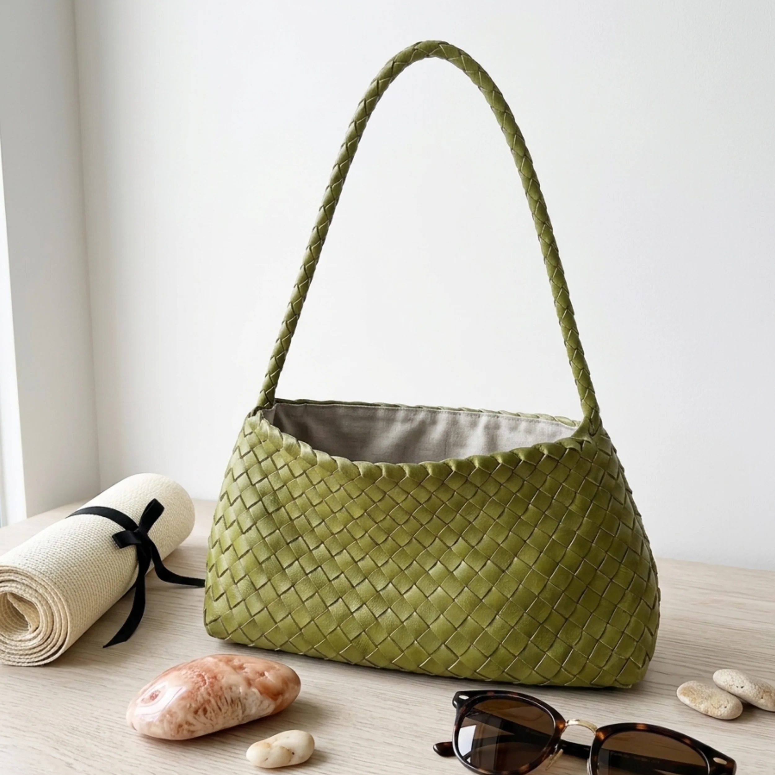 Artisan Handwoven Basket Sailboat Bucket bag - Sustainable Bag - Image 3