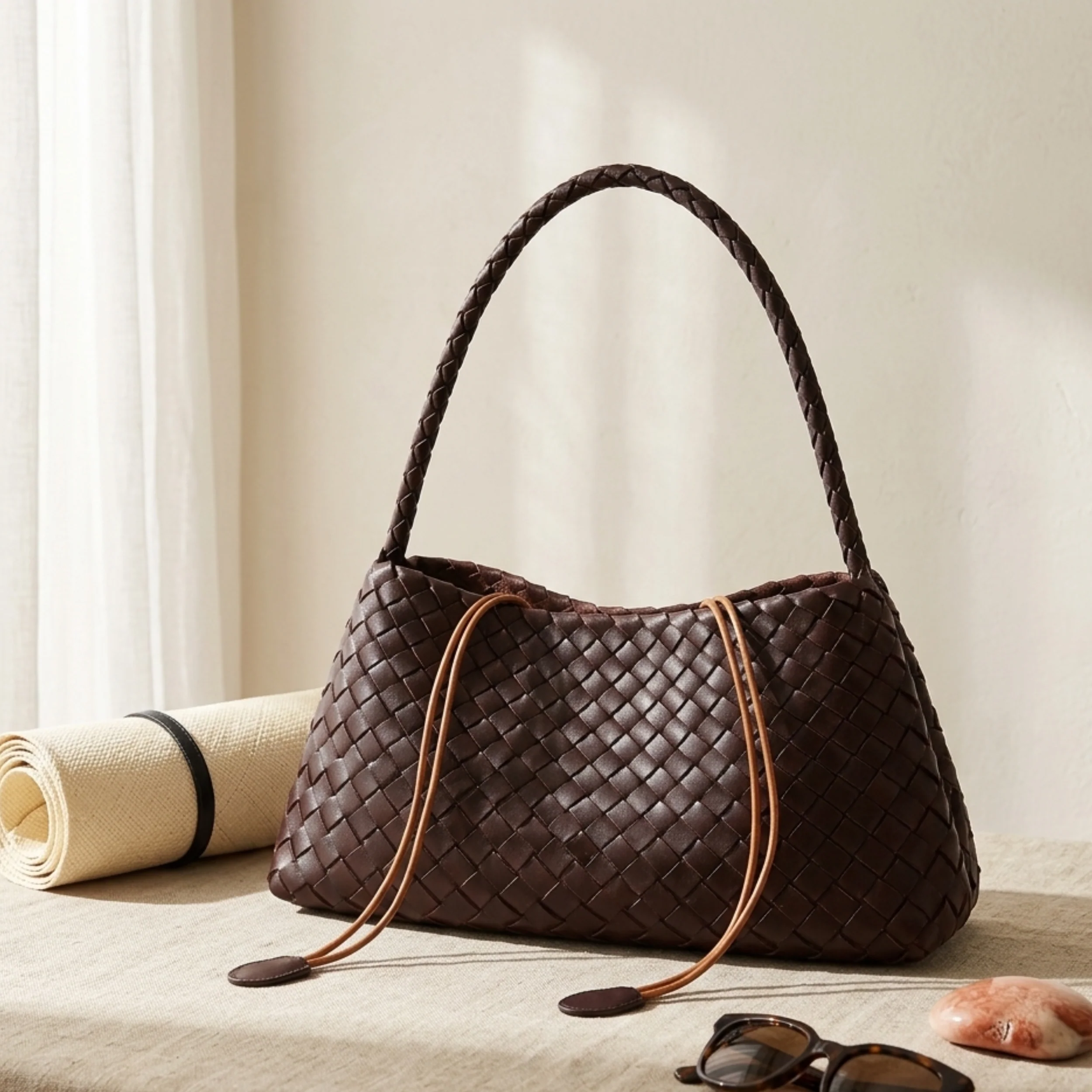 Artisan Handwoven Basket Sailboat Bucket bag - Sustainable Bag - Image 4