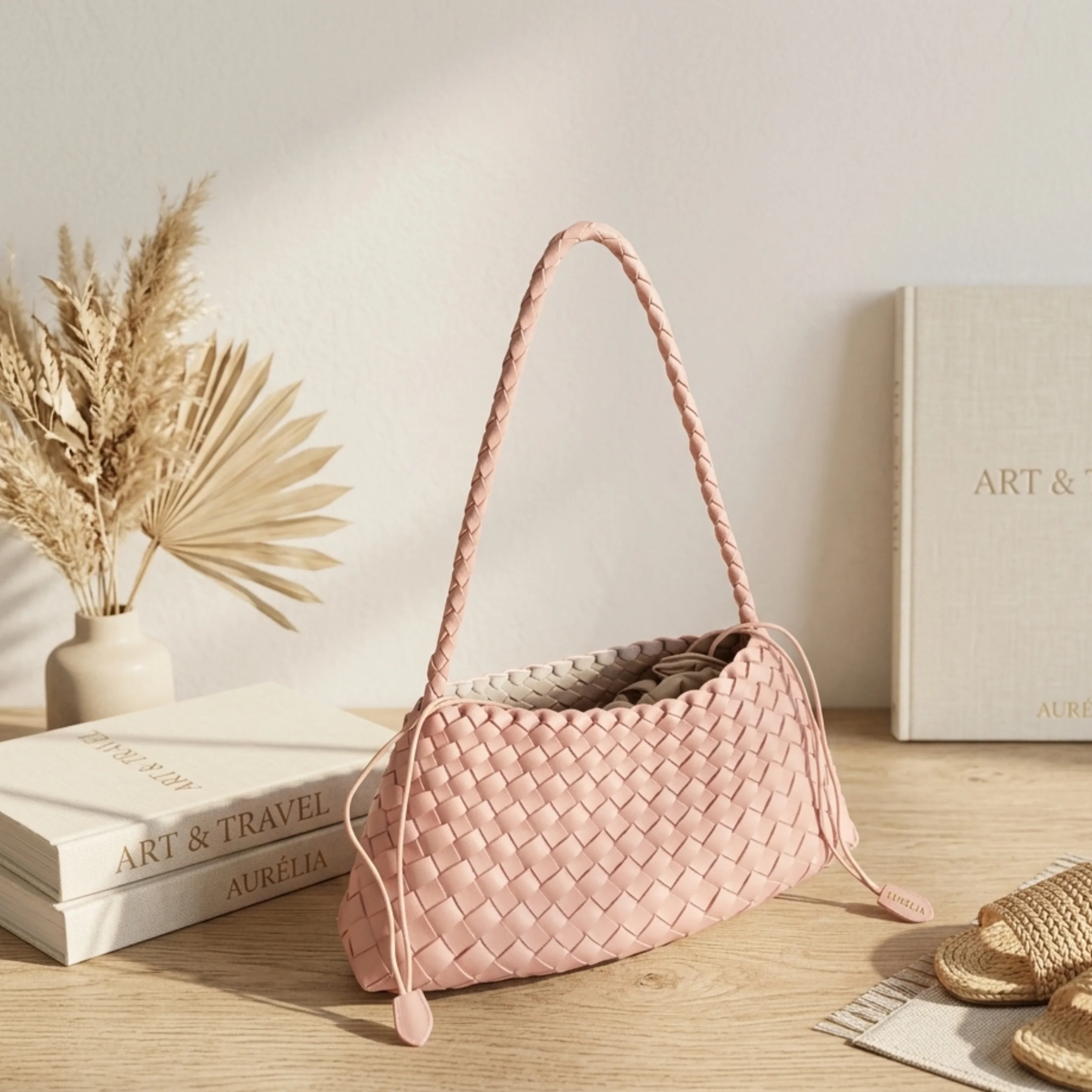 Artisan Handwoven Basket Sailboat Bucket bag - Sustainable Bag - Image 5