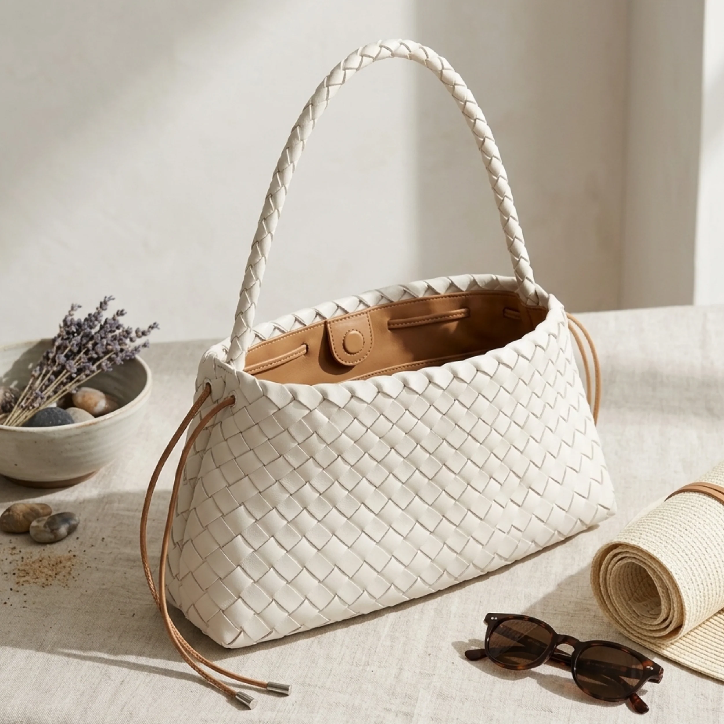 Artisan Handwoven Basket Sailboat Bucket bag - Sustainable Bag - Image 6