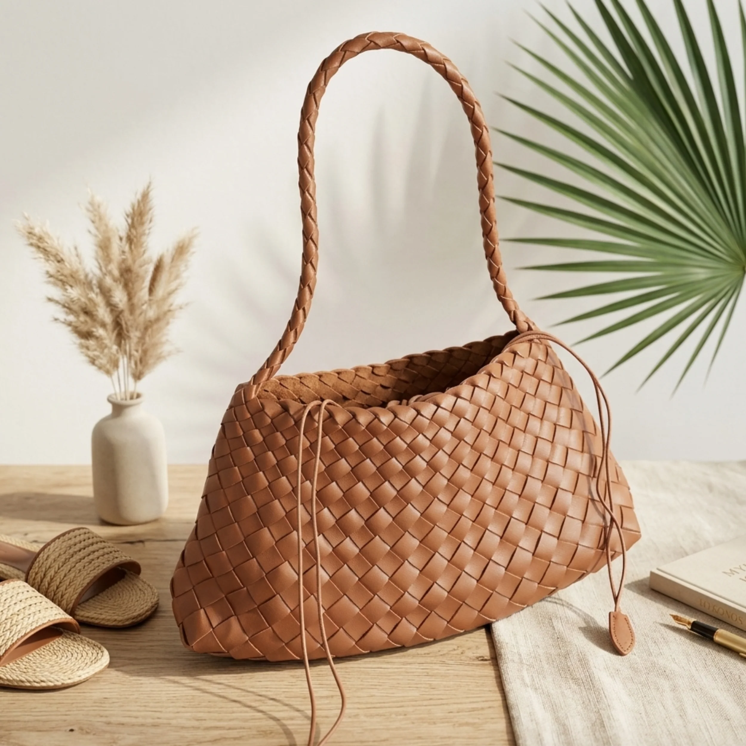 Artisan Handwoven Basket Sailboat Bucket bag - Sustainable Bag - Image 8