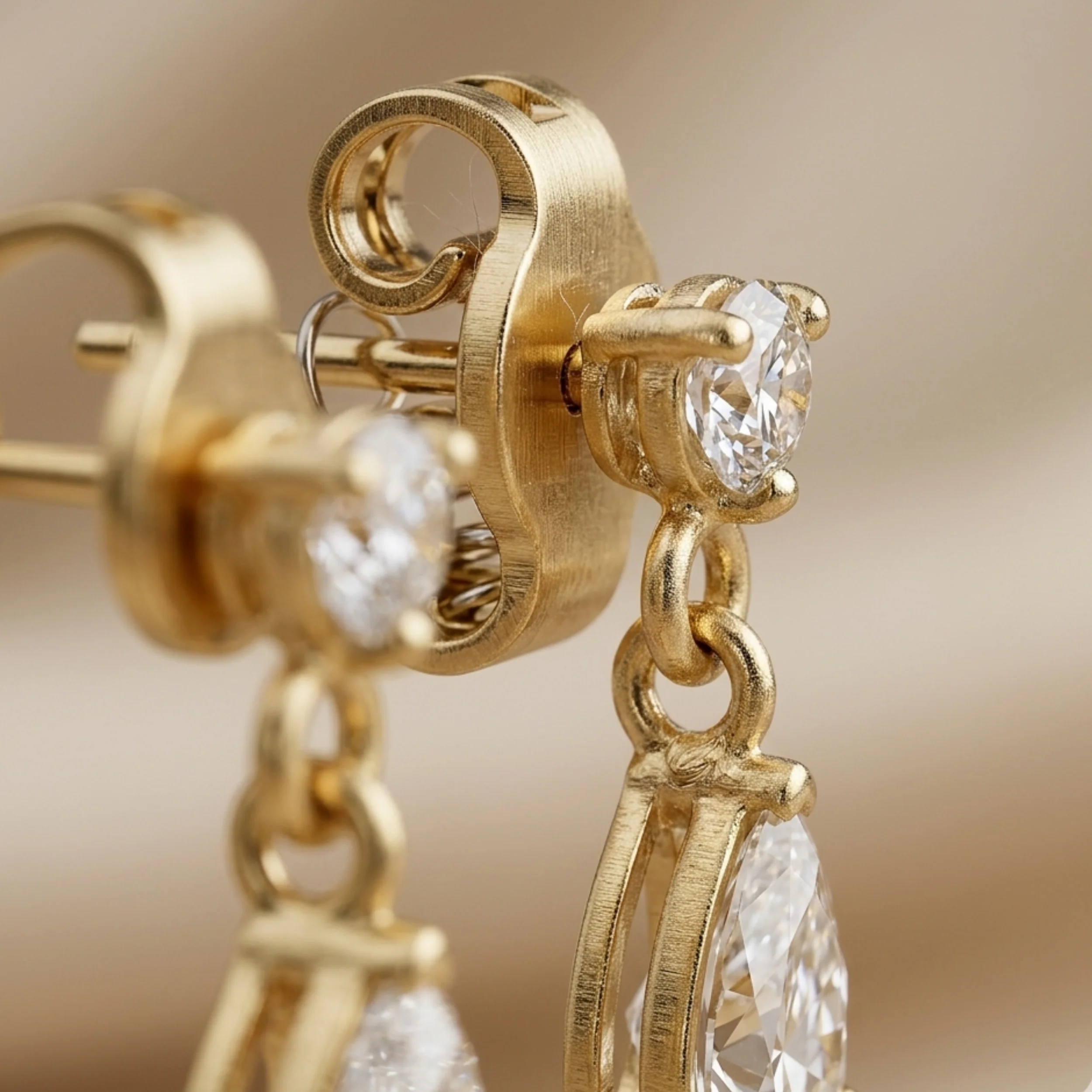 Aurielle Golden Dewdrop Earrings - Image 6