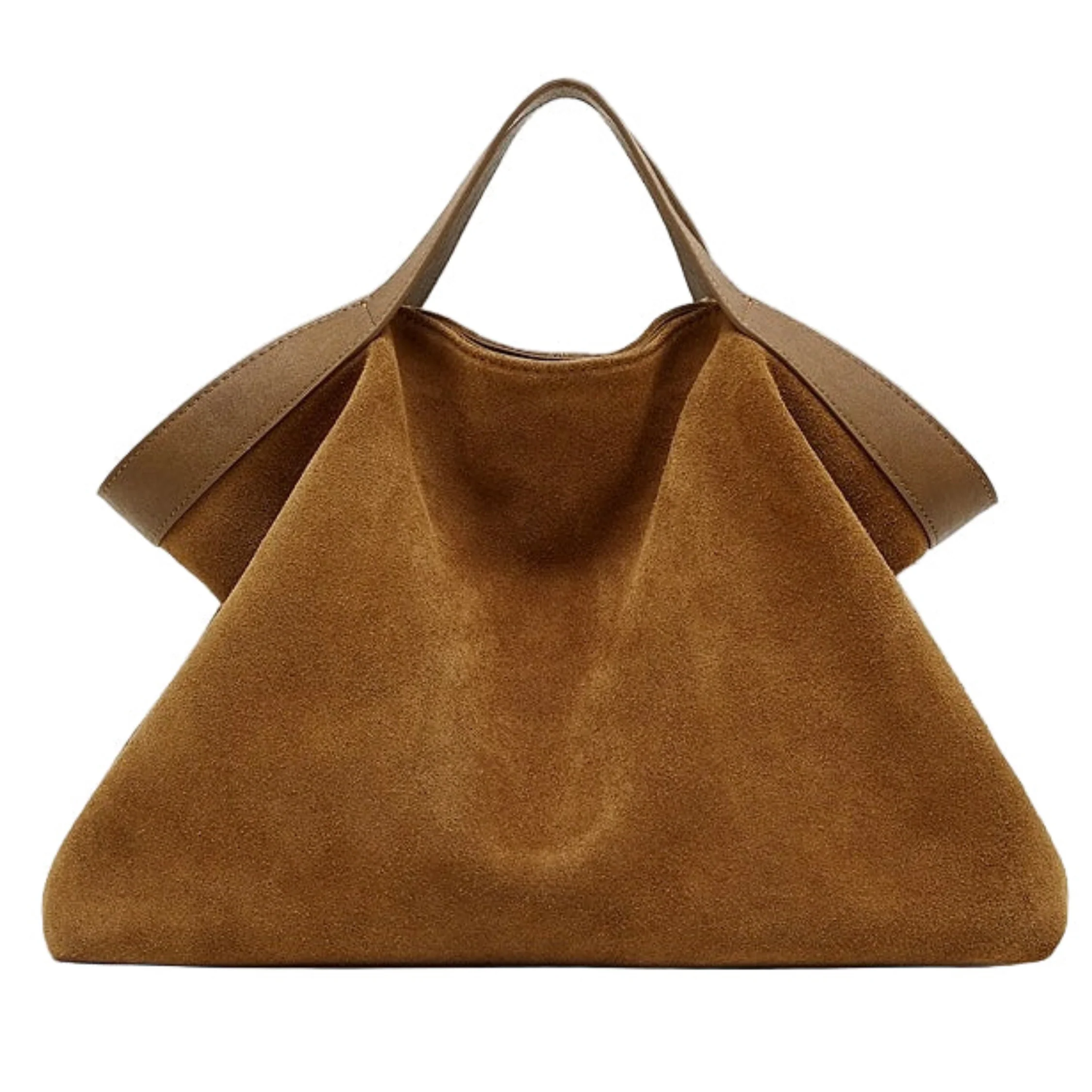Bellanova Suede & Genuine Leather Classic Structured Shoulder Tote