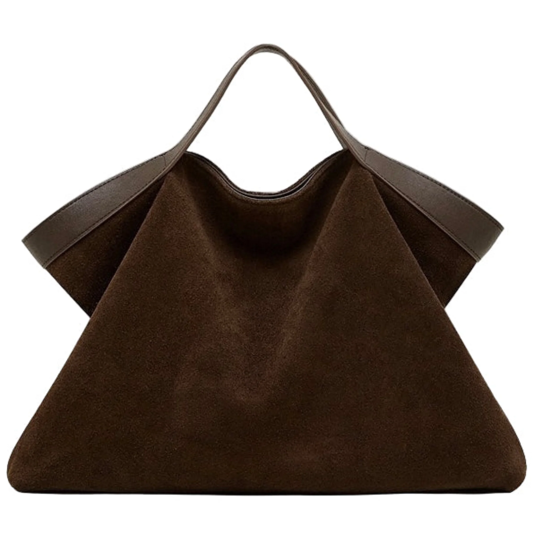 Bellanova Suede & Genuine Leather Classic Structured Shoulder Tote - Image 2