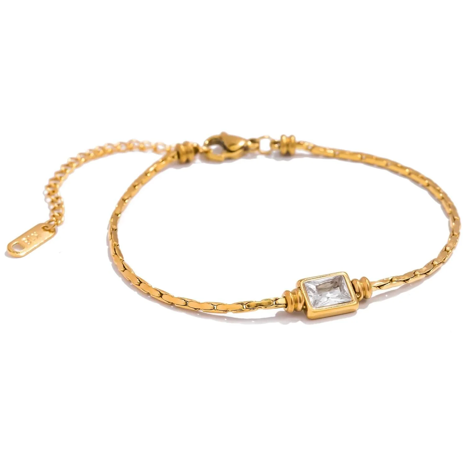 Minimalist Callie Crystal Pendant Bracelet – Gold & Silver Adjustable - Image 3