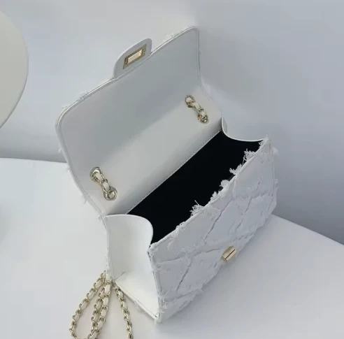 Celeste Quilted Denim Chain Bag - Image 8