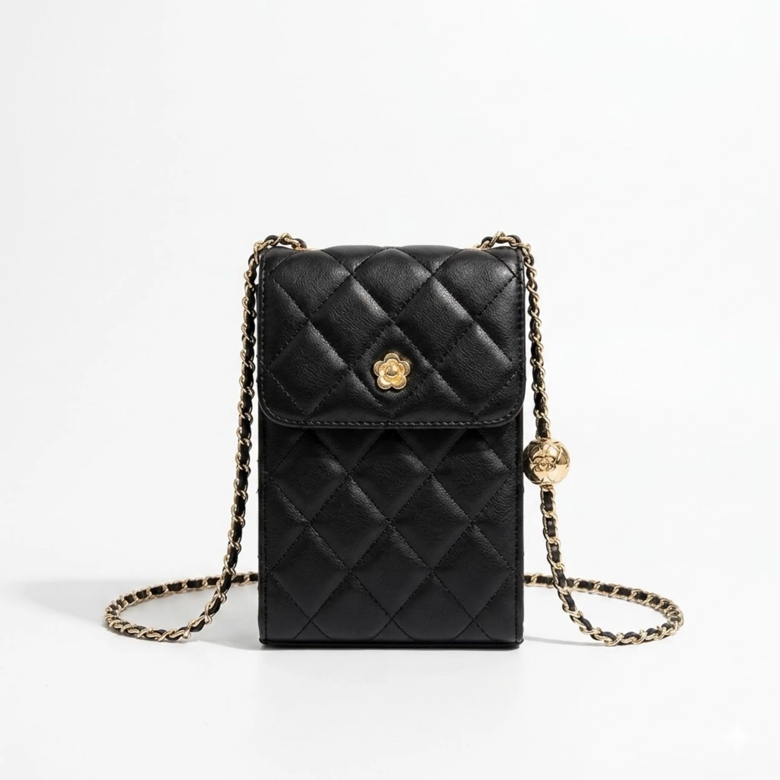 Celesthée Genuine Leather Chain Mini Crossbody Phone Bag