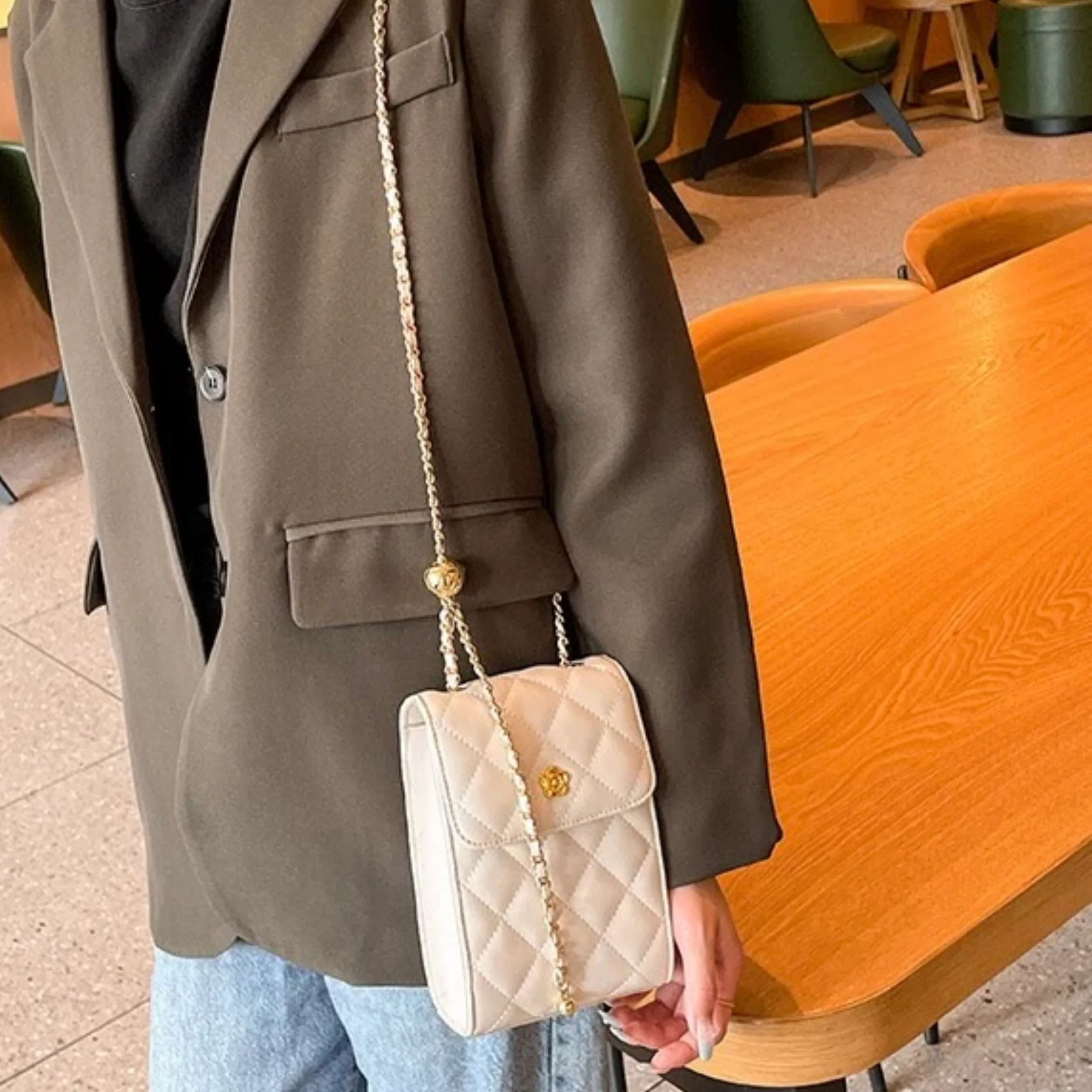 Celesthée Genuine Leather Chain Mini Crossbody Phone Bag - Image 6