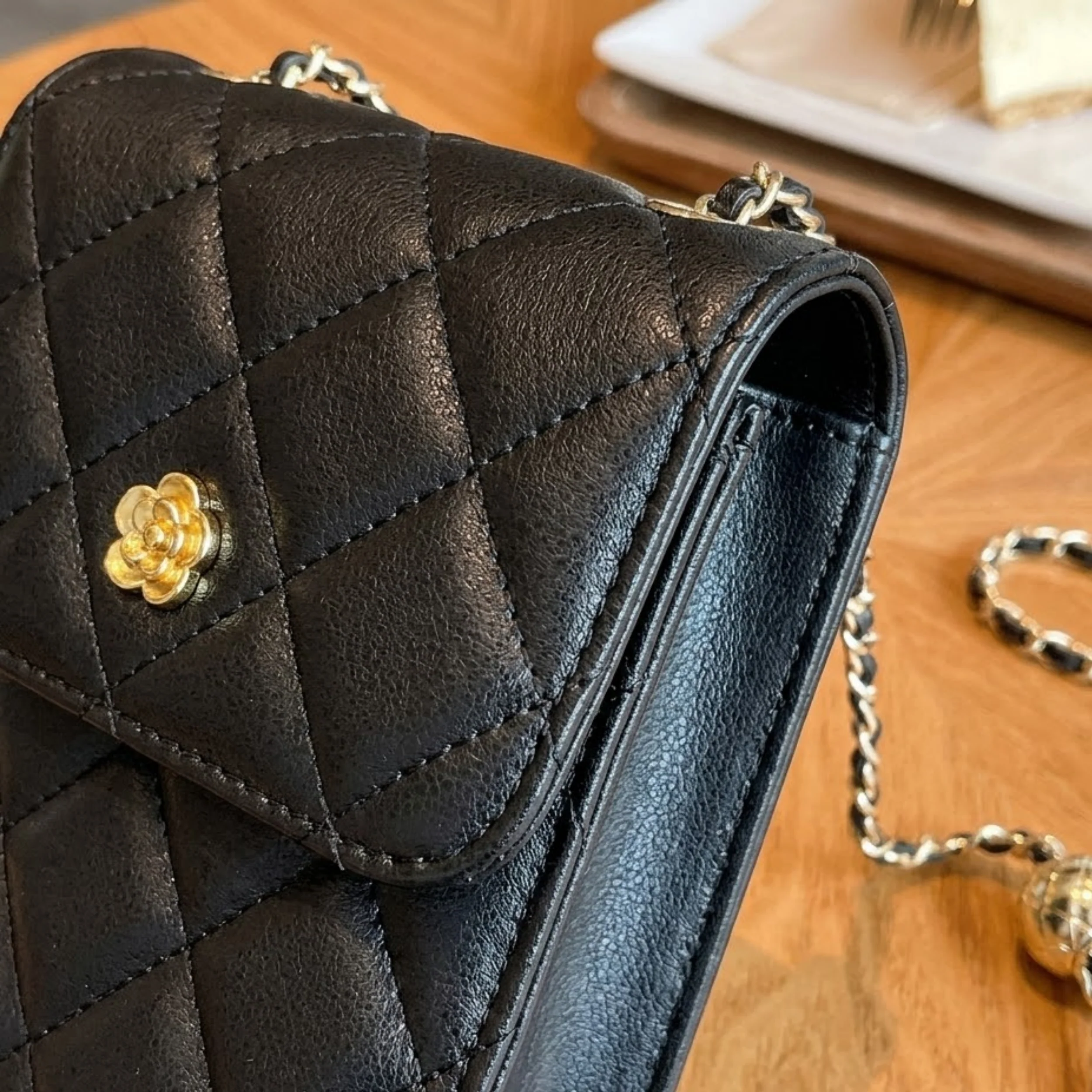 Celesthée Genuine Leather Chain Mini Crossbody Phone Bag - Image 8