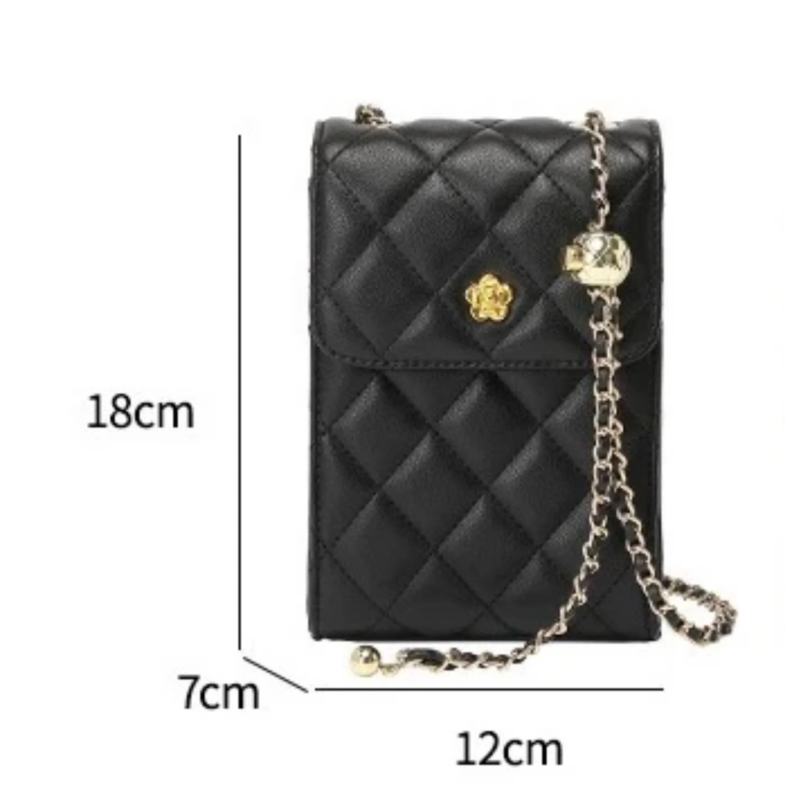 Celesthée Genuine Leather Chain Mini Crossbody Phone Bag - Image 9