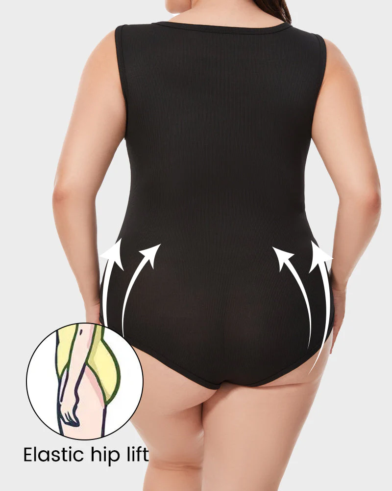 Chic Ribbed Square Neck Bodysuit - Image 14