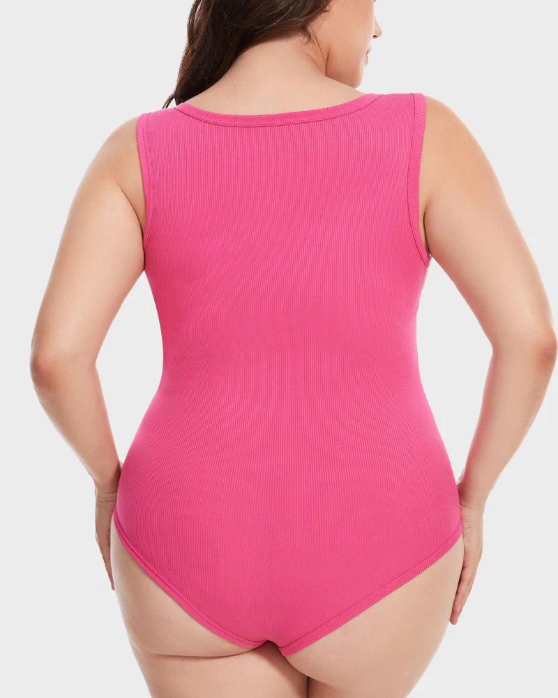 Chic Ribbed Square Neck Bodysuit - Image 8