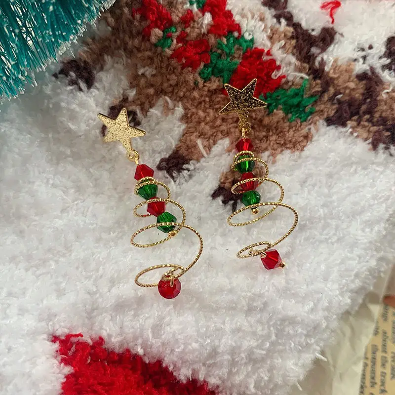 Christmas Swirling Tree Earrings - Image 4