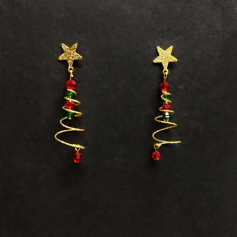 Christmas Swirling Tree Earrings - Image 5