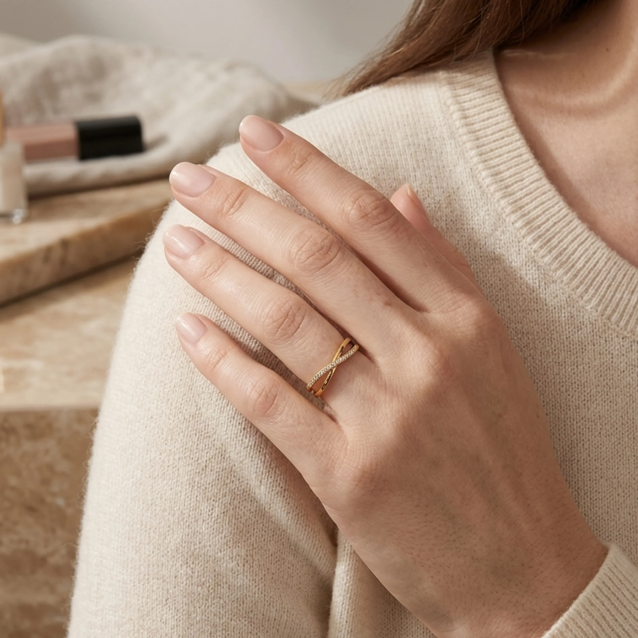 Clio Intertwined Stone Ring - Image 4