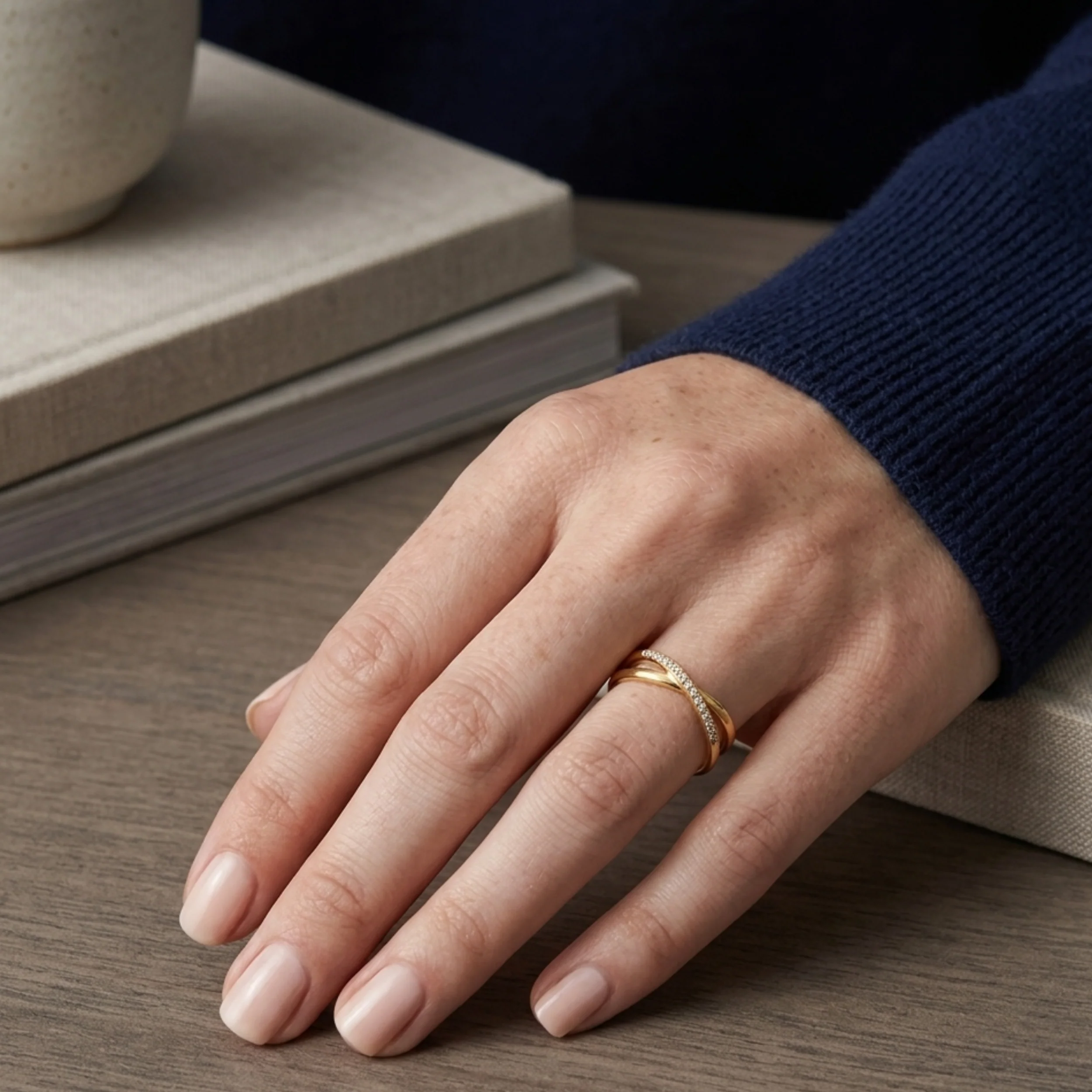 Clio Intertwined Stone Ring - Image 5