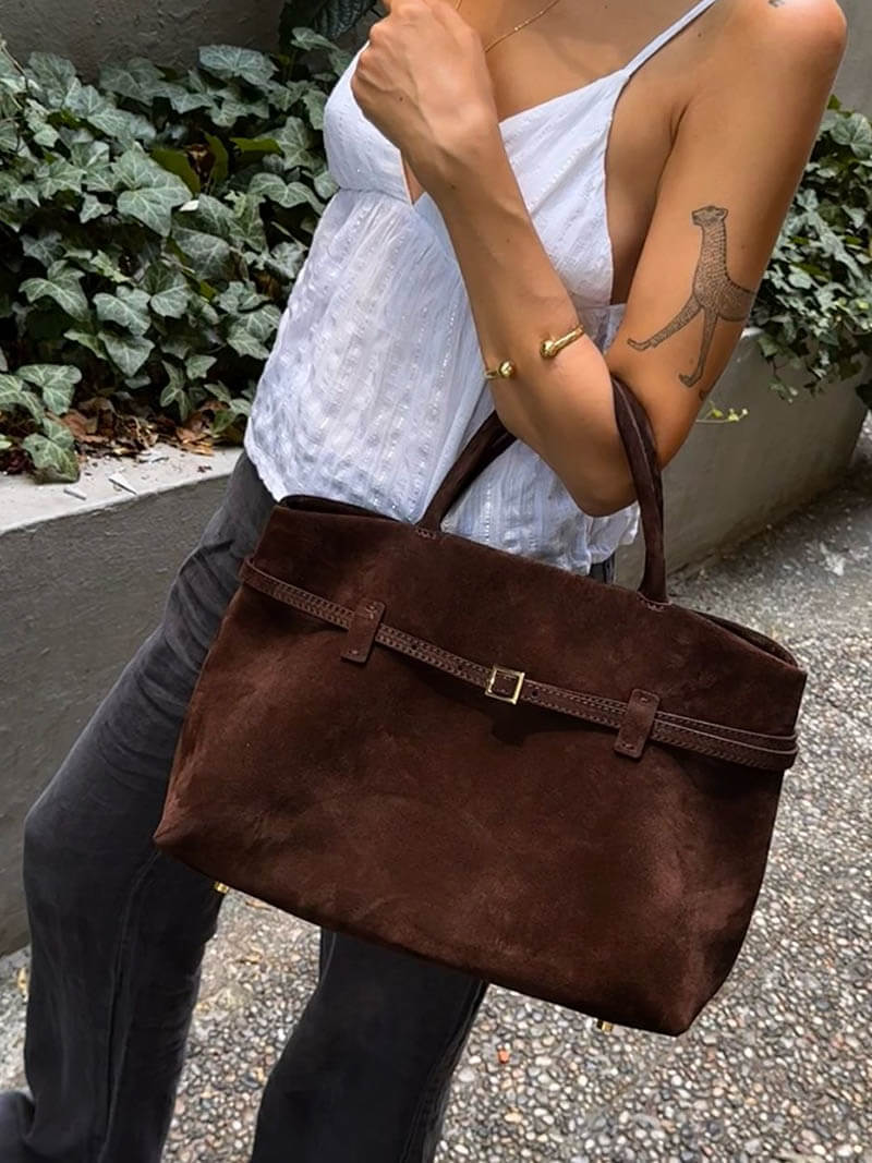 Comelia Vegan Suede Tote - Image 15