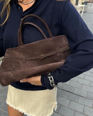 Comelia Vegan Suede Tote - Image 9
