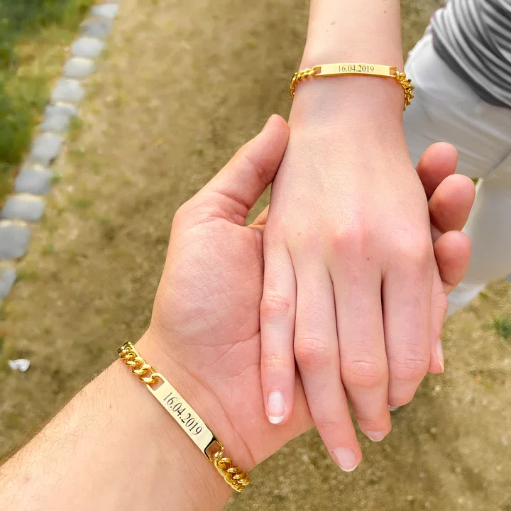 Couple's Engraved Bracelet Set - Image 6