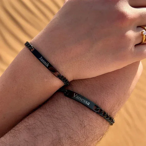 Couple's Engraved Bracelet Set - Image 7