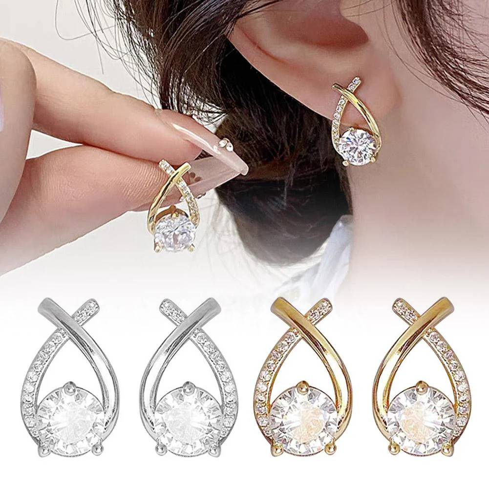 Shining Cross Styled Diamond Cut Earring - Image 5
