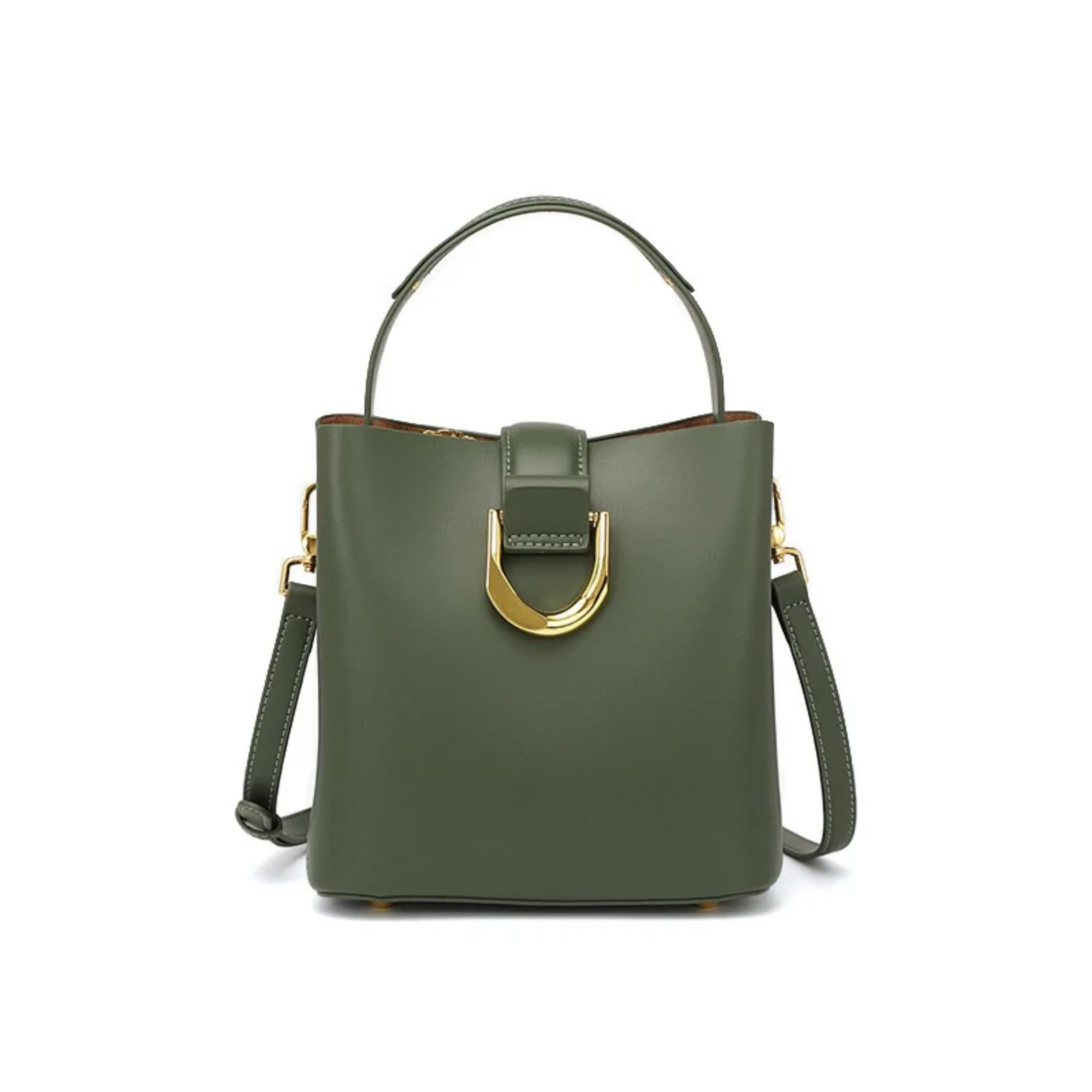 Cyrenza Genuine Leather Bucket Shoulder Bag - Image 2