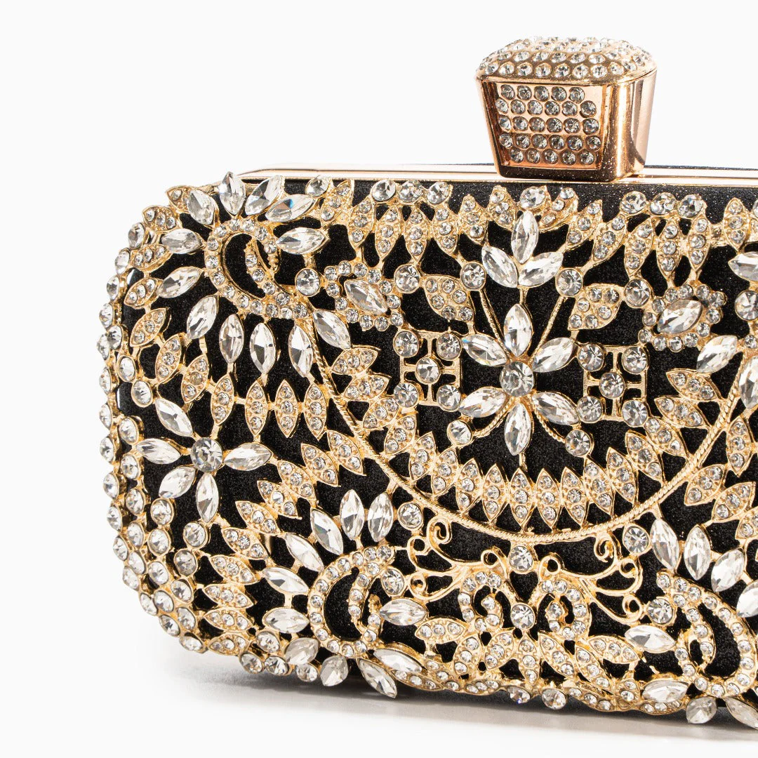 Dazzling Flower Crystal Evening Clutch Bag - Image 3