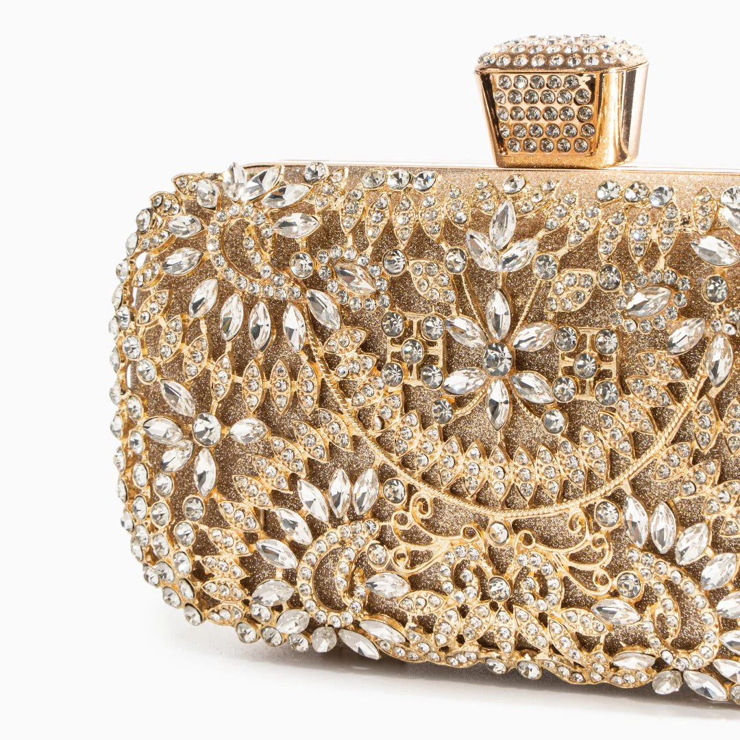 Dazzling Flower Crystal Evening Clutch Bag - Image 5