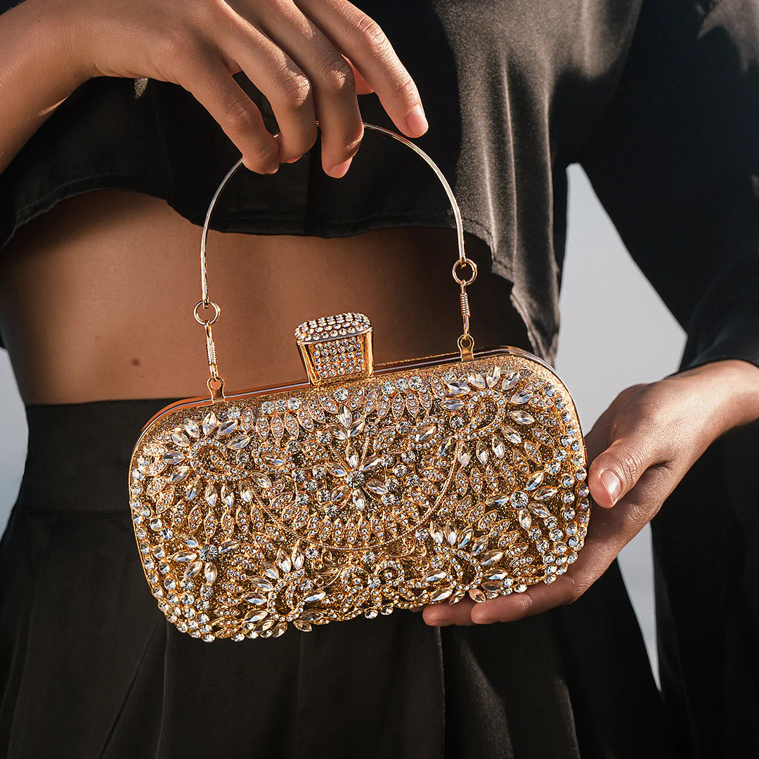 Dazzling Flower Crystal Evening Clutch Bag - Image 8