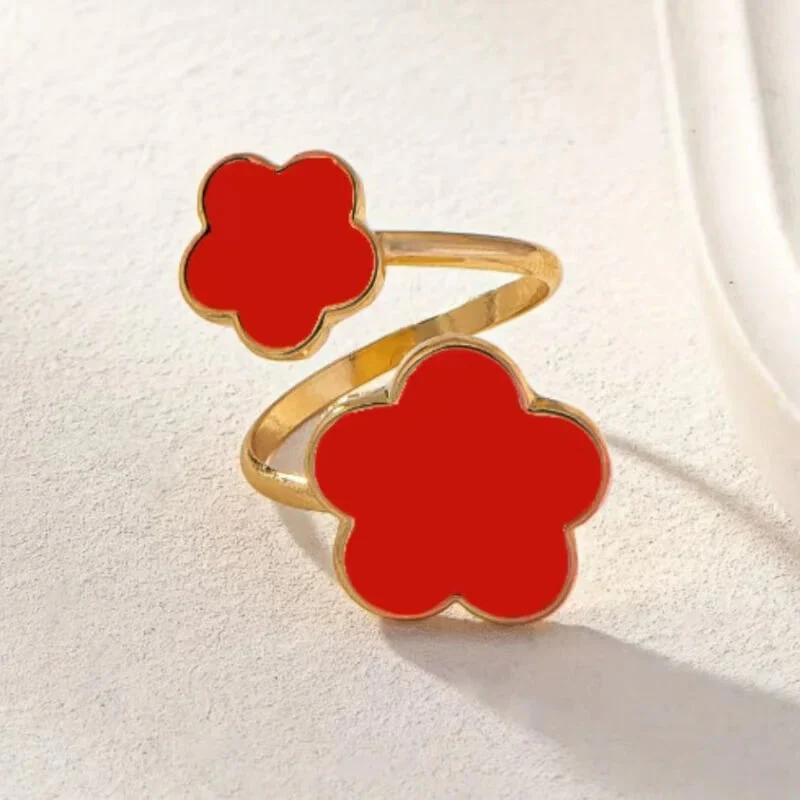 Dual Clover Adjustable Gold Ring - Image 5